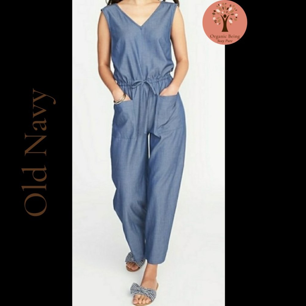 Old Navy Sleeveless Utility Jumpsuit with cinch waist - Size Medium - Picture 1 of 5